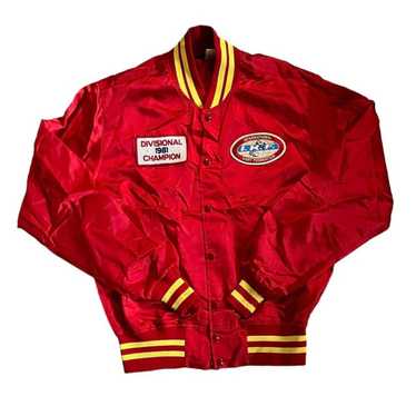 49ers Jacket, D-Line Varsity - Satin, Red, S/M, Supreme