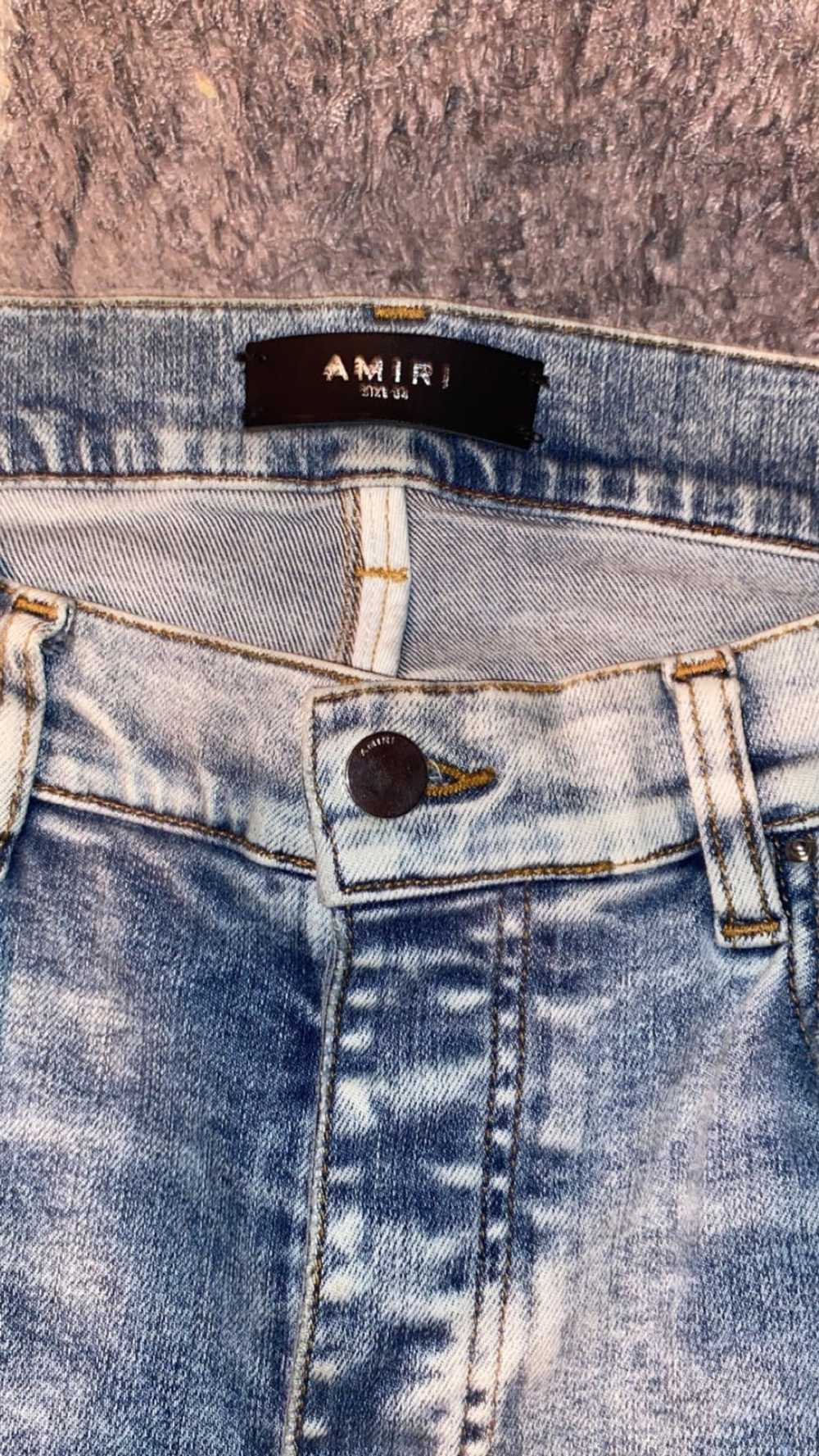 Amiri Amiri leather trasher jeans - image 5