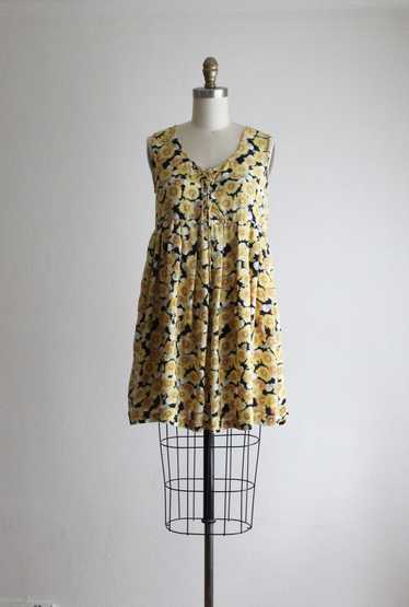 corset-front sunflower mini dress - image 1