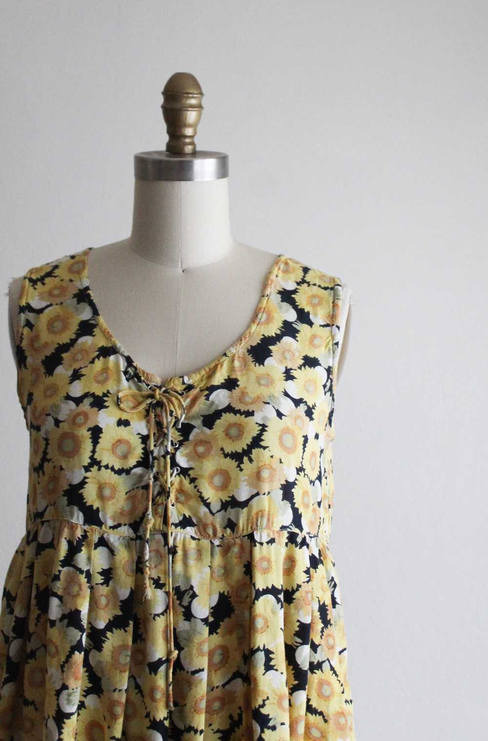 corset-front sunflower mini dress - image 2