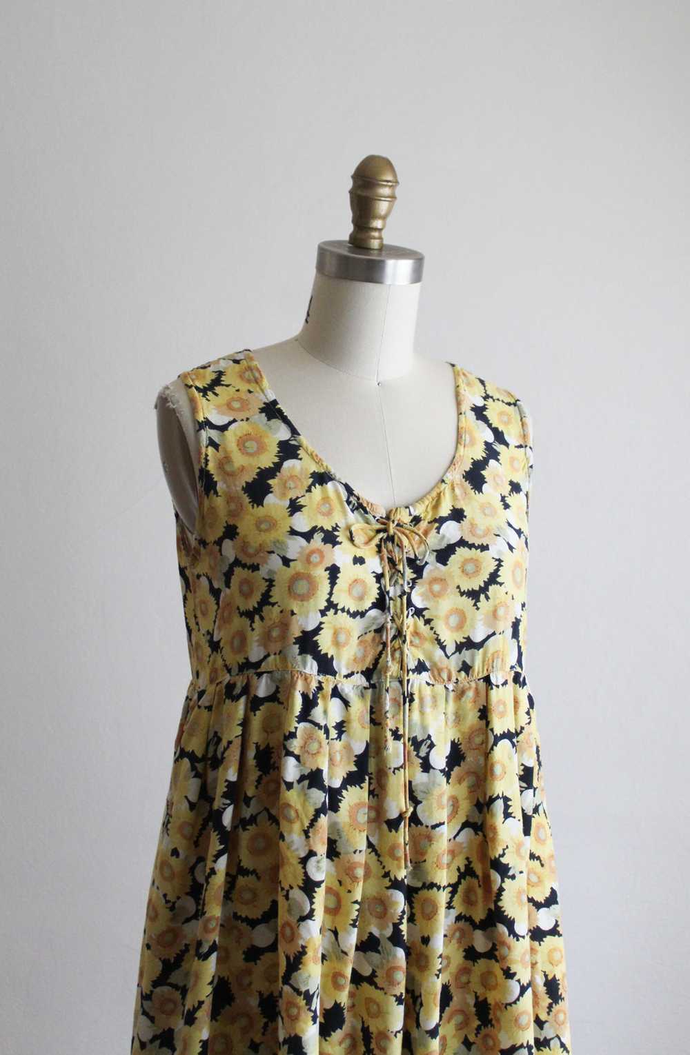 corset-front sunflower mini dress - image 3
