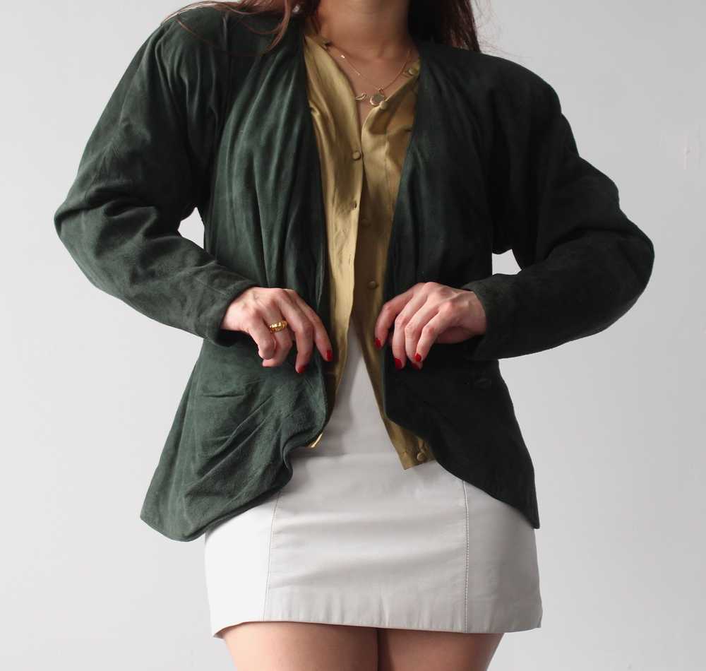 Vintage Evergreen Suede Cinched Jacket - image 1