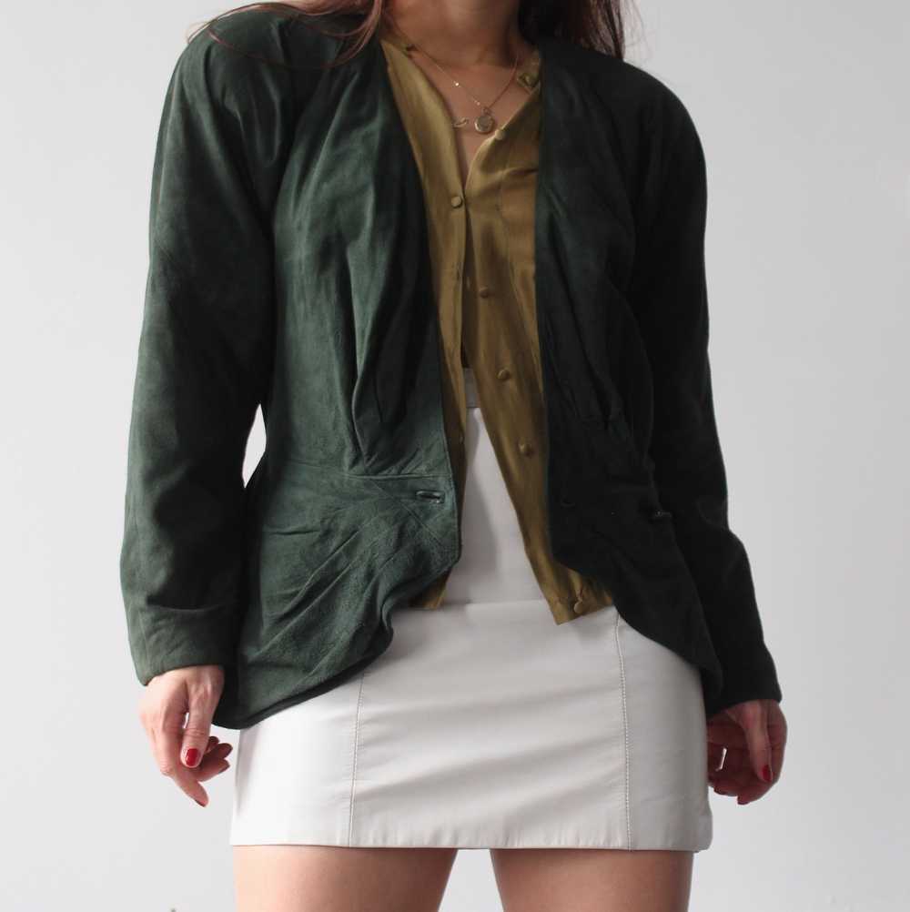 Vintage Evergreen Suede Cinched Jacket - image 2