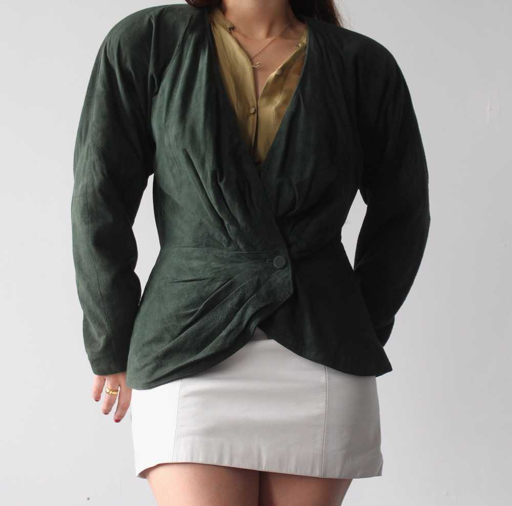 Vintage Evergreen Suede Cinched Jacket - image 4