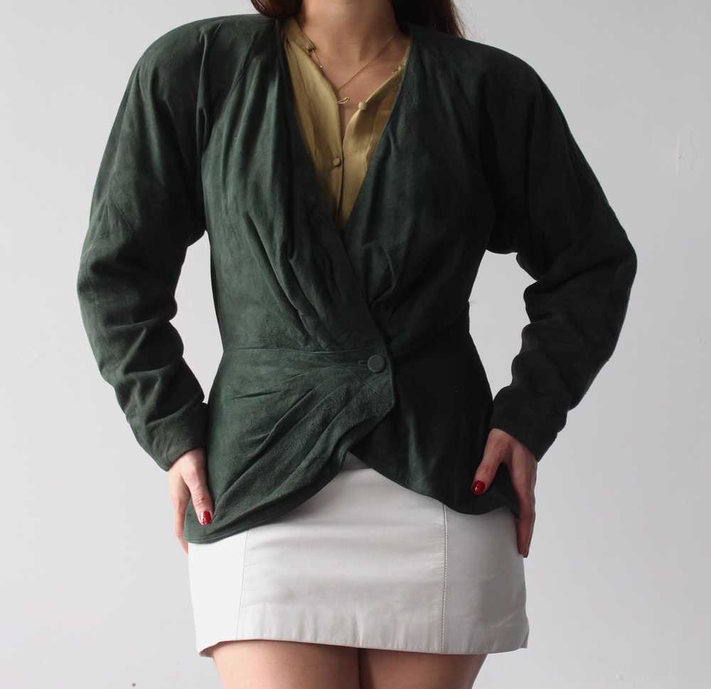 Vintage Evergreen Suede Cinched Jacket - image 5