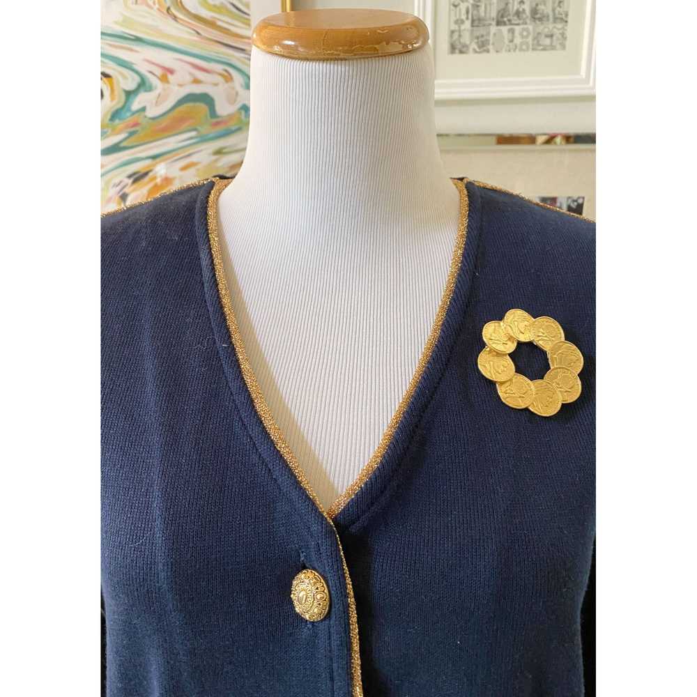 Vintage Altra Navy Blue Cardigan with Gold Accents - image 5