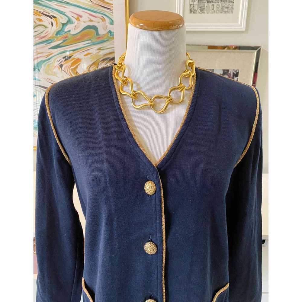 Vintage Altra Navy Blue Cardigan with Gold Accents - image 8