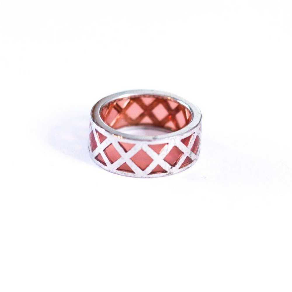 Vintage Sterling Silver and Red Crystal Ring - image 1