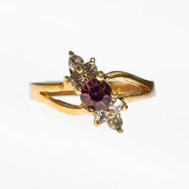 Amethyst Crystal and Diamante Crystal Statement R… - image 1