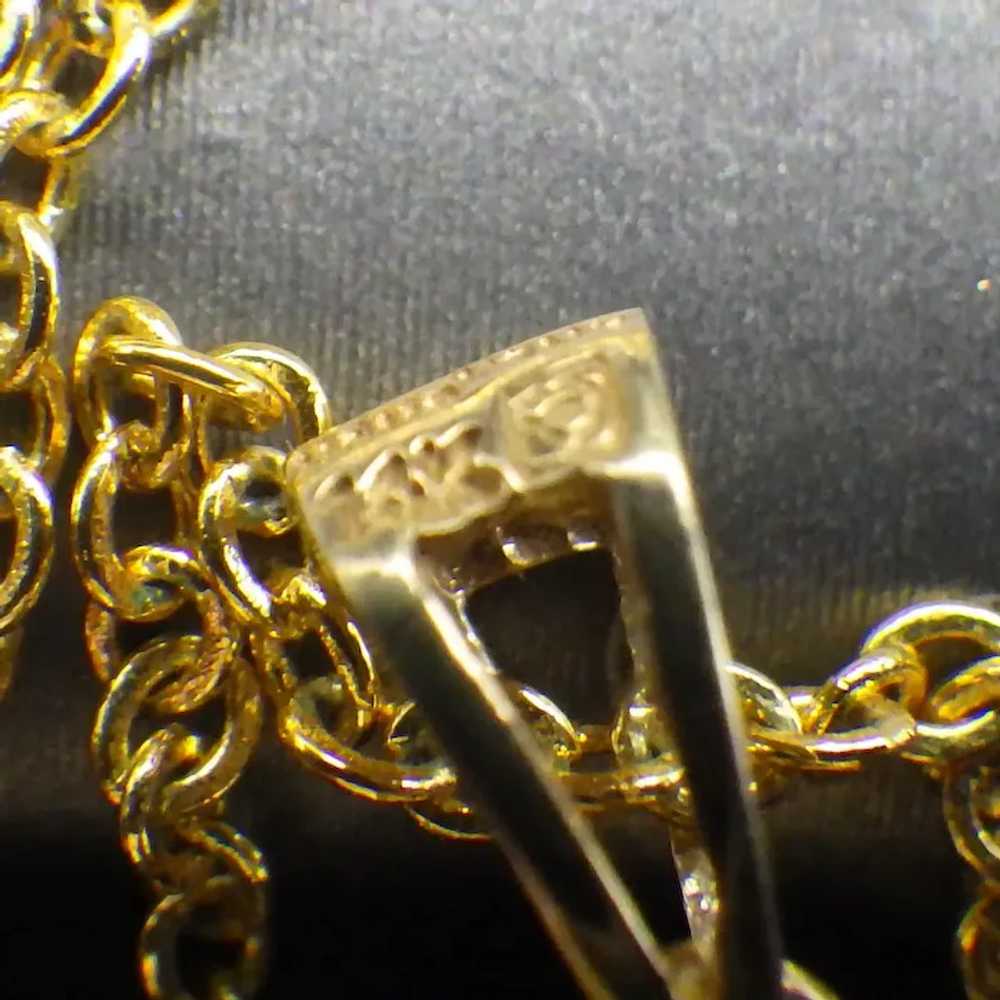 Beautiful 14k Gold Capped Jadeite Pendant, Chines… - image 3