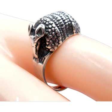 Vintage Mexican Sterling Armadillo Ring Size 9.25 