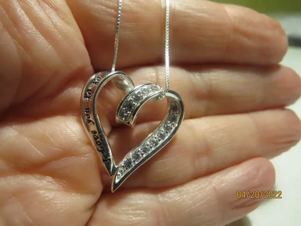 I Love You Heart Silver Pendant and Chain - Free … - image 5