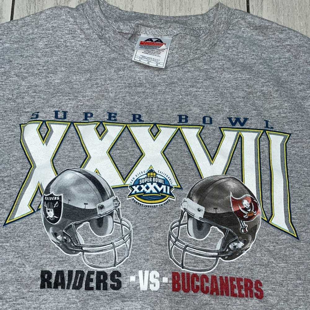 2003 Tampa Bay Buccaneers Sapp vs Oakland Raiders Gannon Super Bowl XXXVII  NFL T Shirt Size Large – Rare VNTG