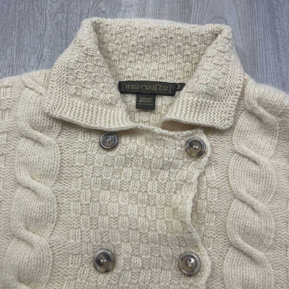 Vintage VINTAGE Inis Crafts Cream 100% Wool Knit … - image 3