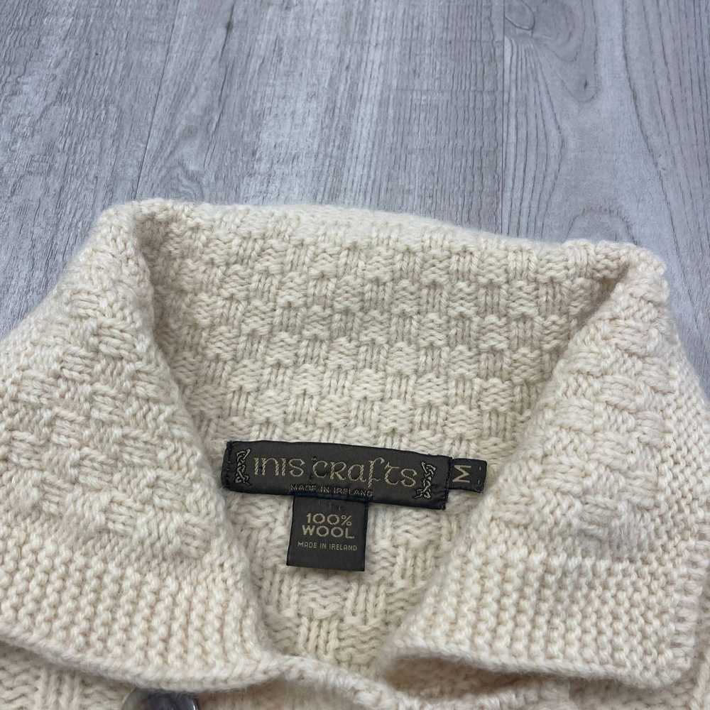 Vintage VINTAGE Inis Crafts Cream 100% Wool Knit … - image 4