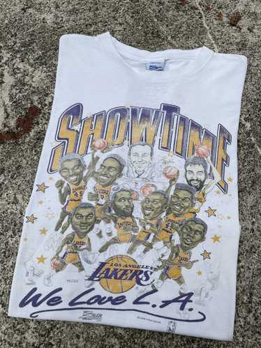 Vintage 1991 Los Angeles Lakers All Over Print Salem Sportswear NBA T Shirt  XL