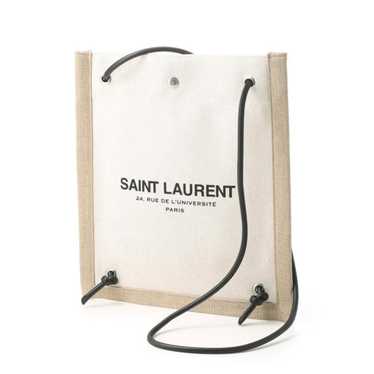 🆕️ Authentic SAINT LAURENT Green NOE MULTICOLORED PATCHES Canvas BACKPACK