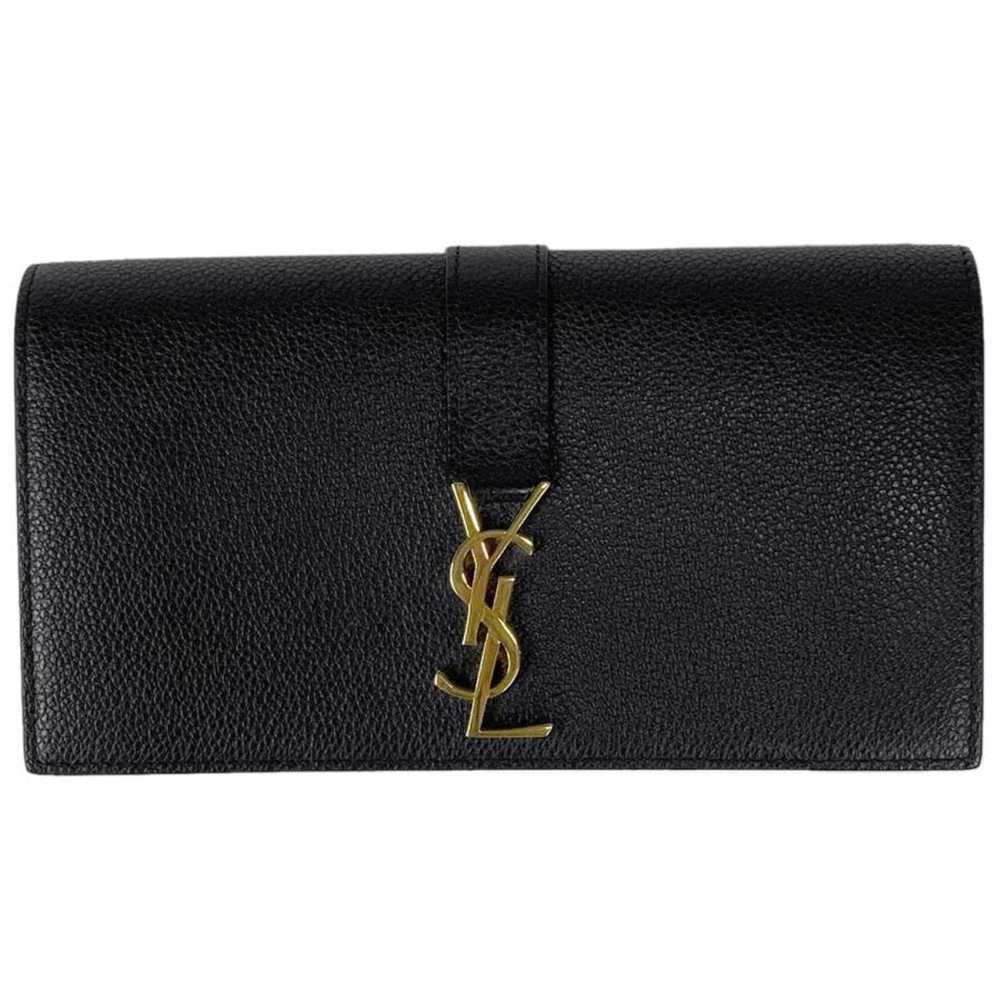 Yves Saint Laurent Yves Yves Saint Laurent Billfold Coin Purse Long Wallet Leather Black