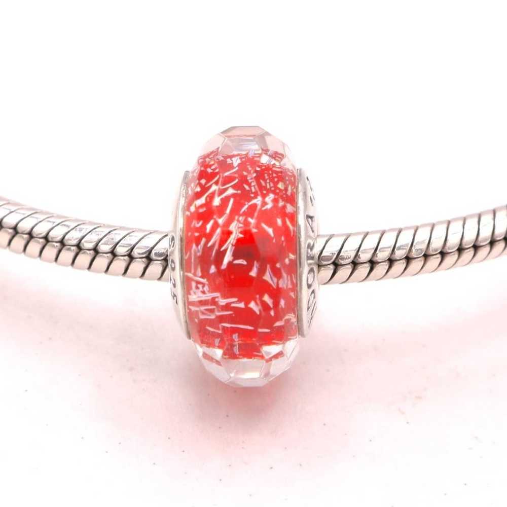 pandora Authentic PANDORA Red Shimmer Faceted Mur… - image 1