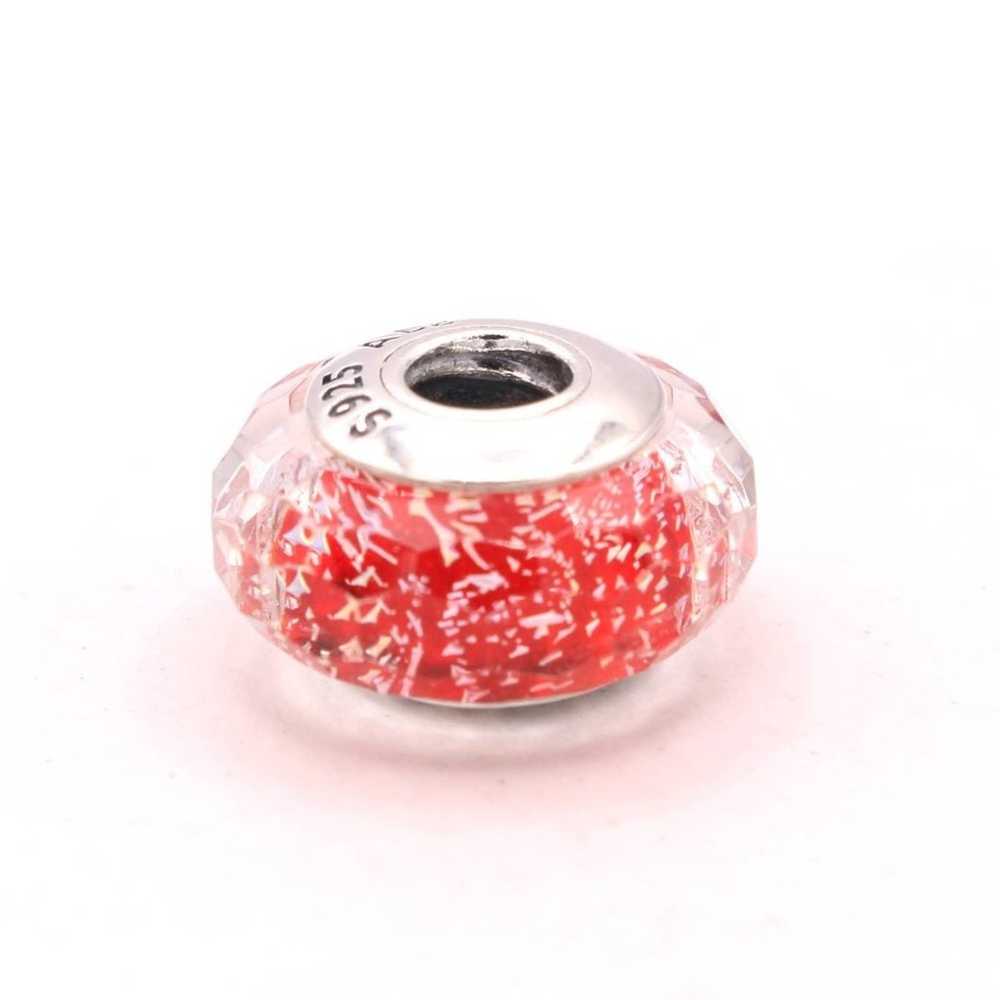 pandora Authentic PANDORA Red Shimmer Faceted Mur… - image 4