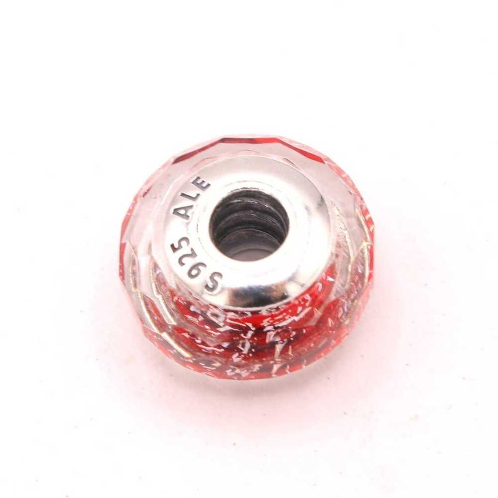 pandora Authentic PANDORA Red Shimmer Faceted Mur… - image 5