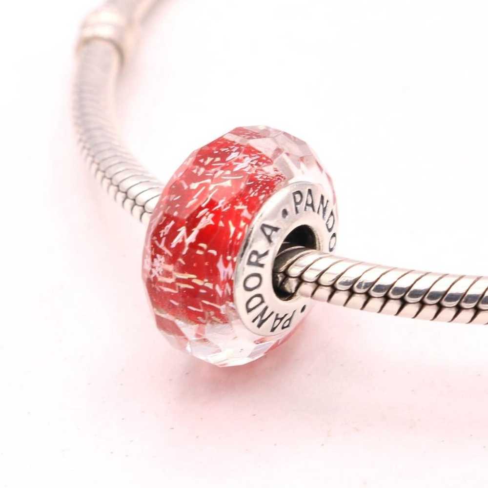 pandora Authentic PANDORA Red Shimmer Faceted Mur… - image 7