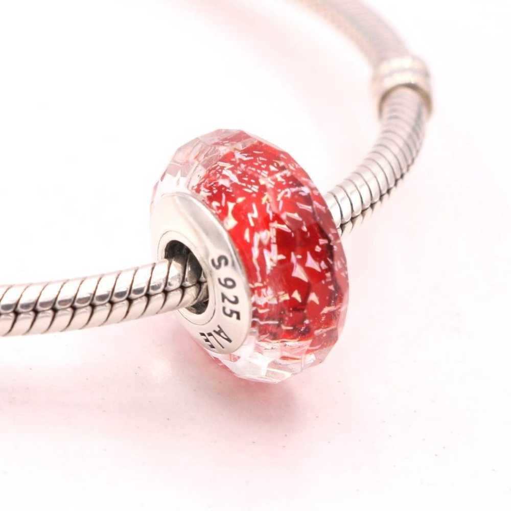 pandora Authentic PANDORA Red Shimmer Faceted Mur… - image 8