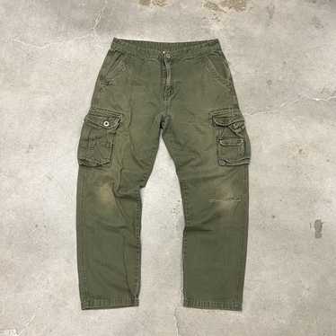 Y2K Vintage No Boundaries Green Cargo Pants size 13 31” waist