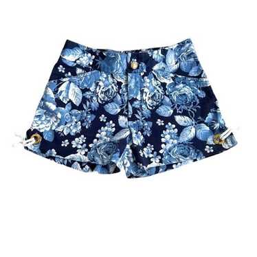 Zara Zara blue floral print shorts size 2 US prel… - image 1