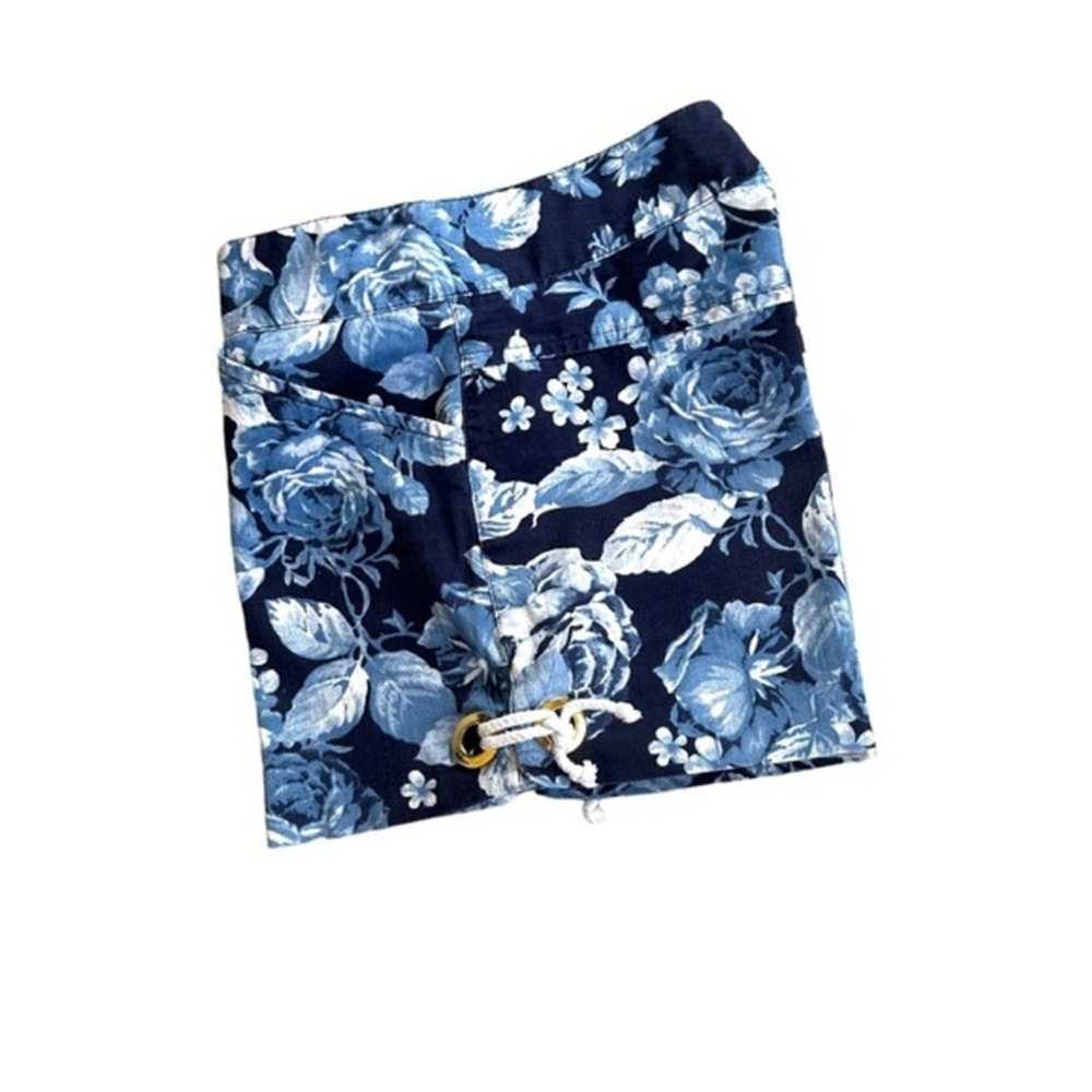 Zara Zara blue floral print shorts size 2 US prel… - image 7