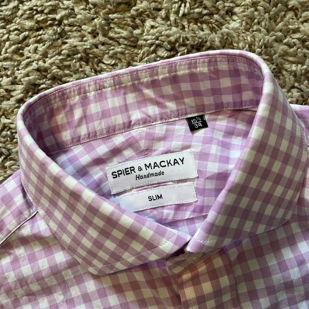 Handmade × Spier And Mackay Slim Fit Pink Checker… - image 2