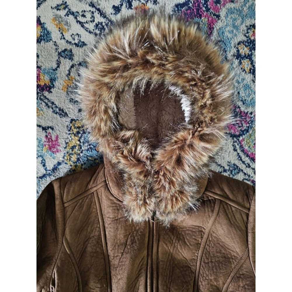 Other Big Chill Faux Suede Faux Fur Hooded Jacket… - image 3