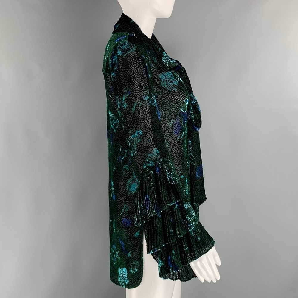 Prabal Gurung Green Black Viscose Silk Abstract f… - image 3