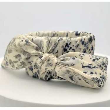 Silk Python Print Twilly Wrapped Hinged Bangle Cu… - image 1