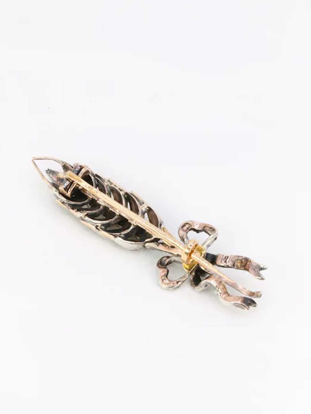 Antique corn brooch in gold, silver and natural p… - image 7