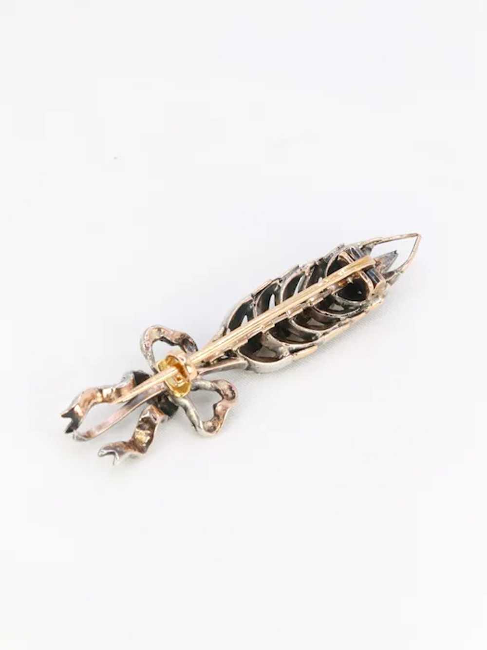 Antique corn brooch in gold, silver and natural p… - image 8