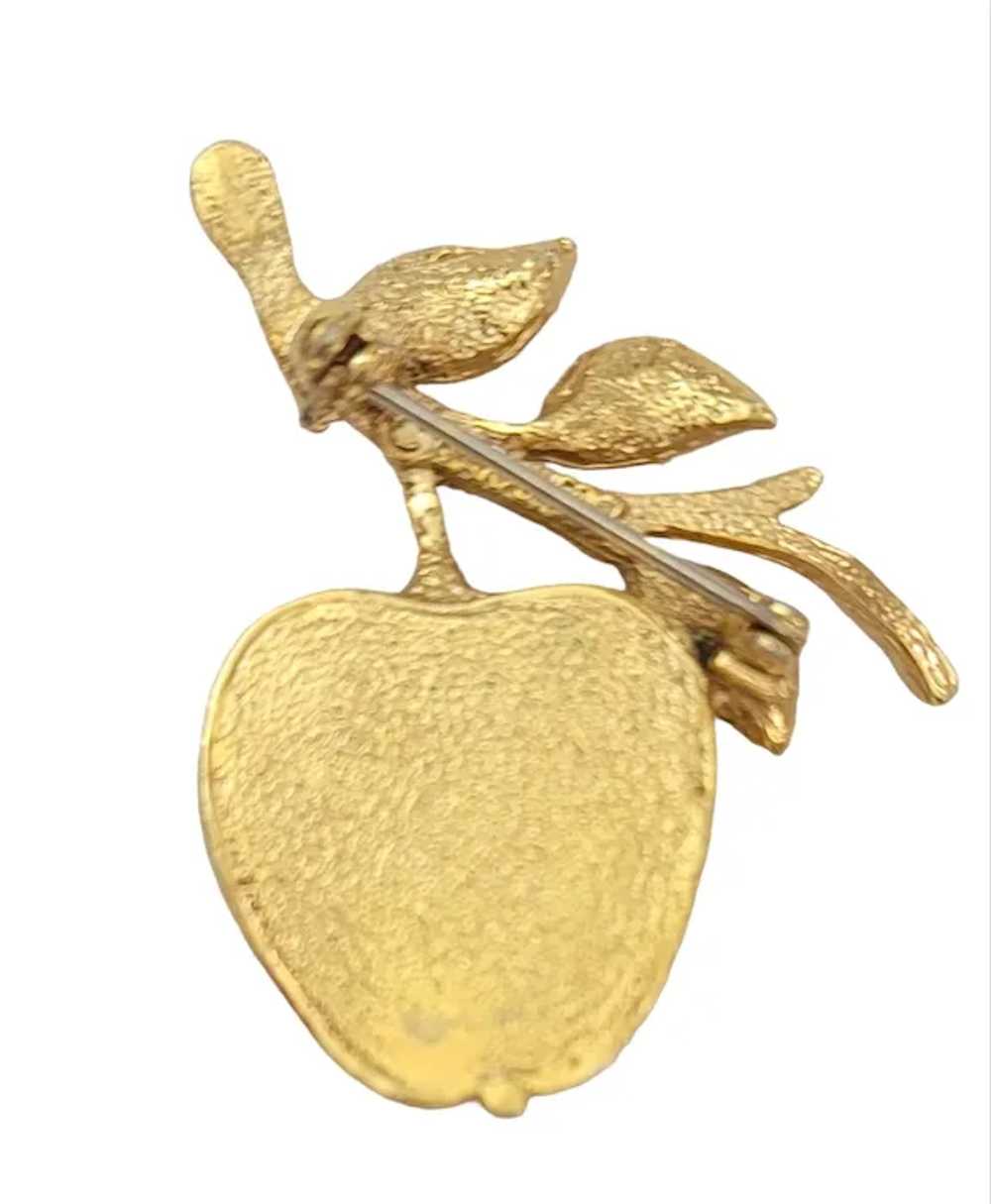 Sarah Coventry Golden Frosted Glass Apple Stone B… - image 5