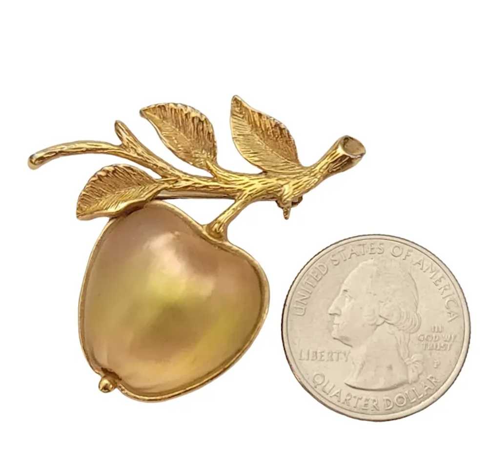 Sarah Coventry Golden Frosted Glass Apple Stone B… - image 6