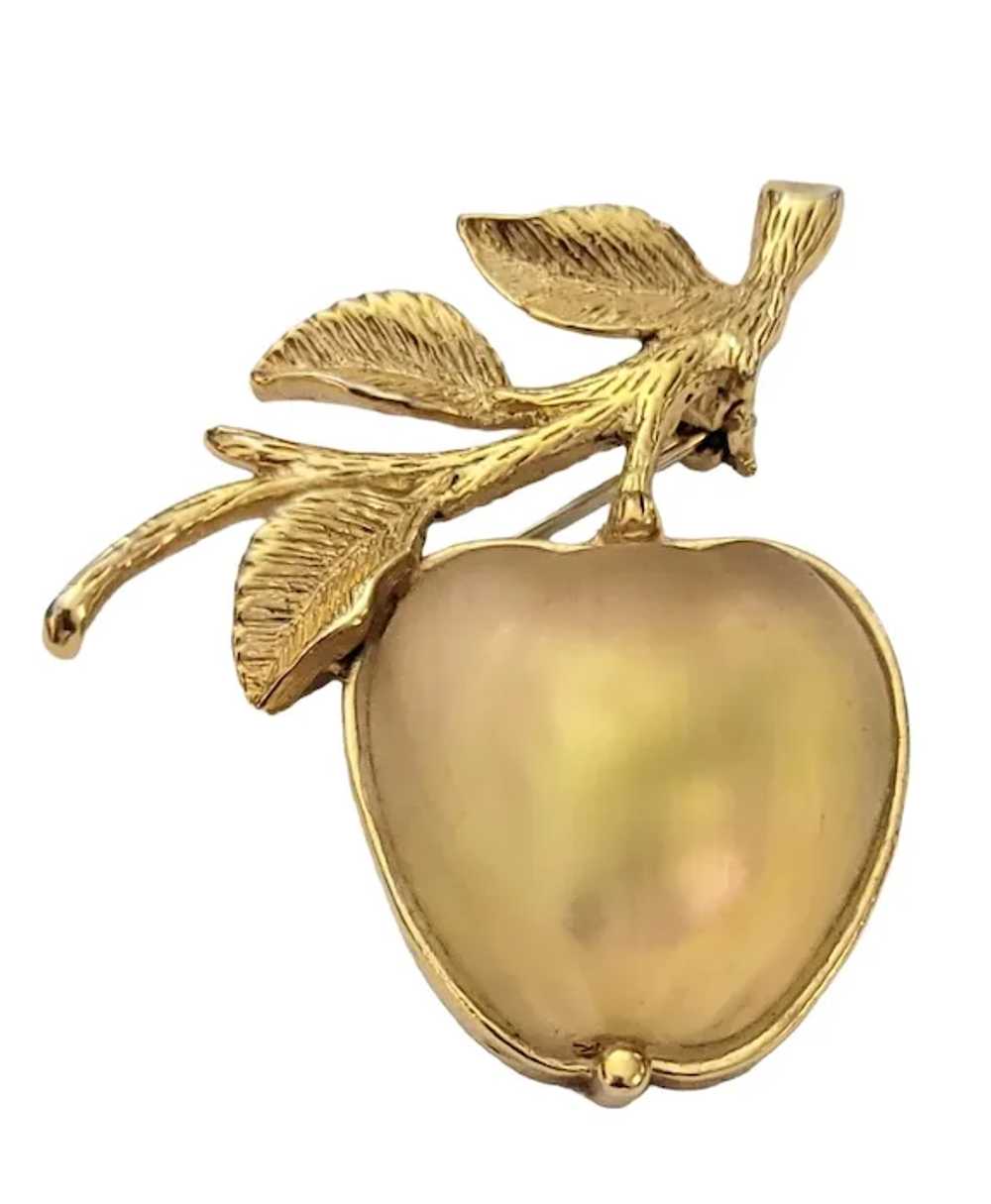 Sarah Coventry Golden Frosted Glass Apple Stone B… - image 8