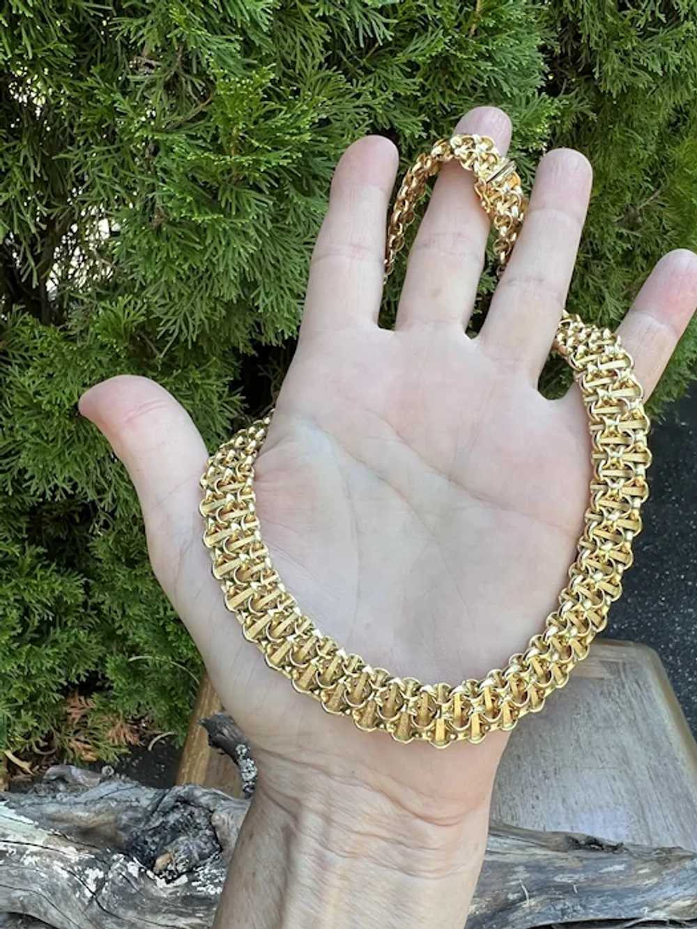 14K Yellow Gold Cleopatra Choker Necklace - image 10