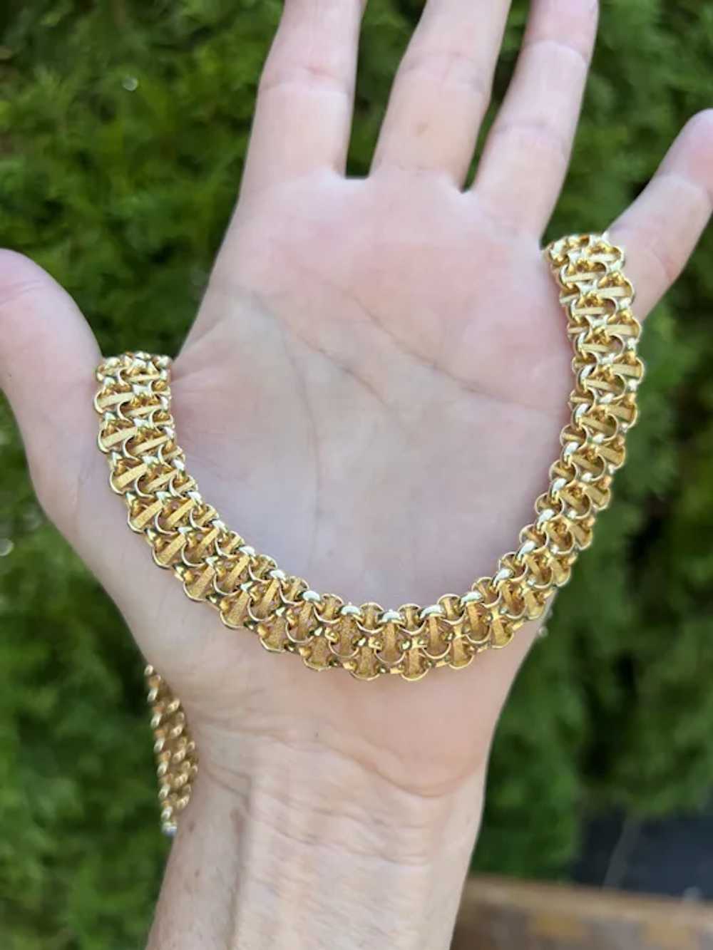14K Yellow Gold Cleopatra Choker Necklace - image 3