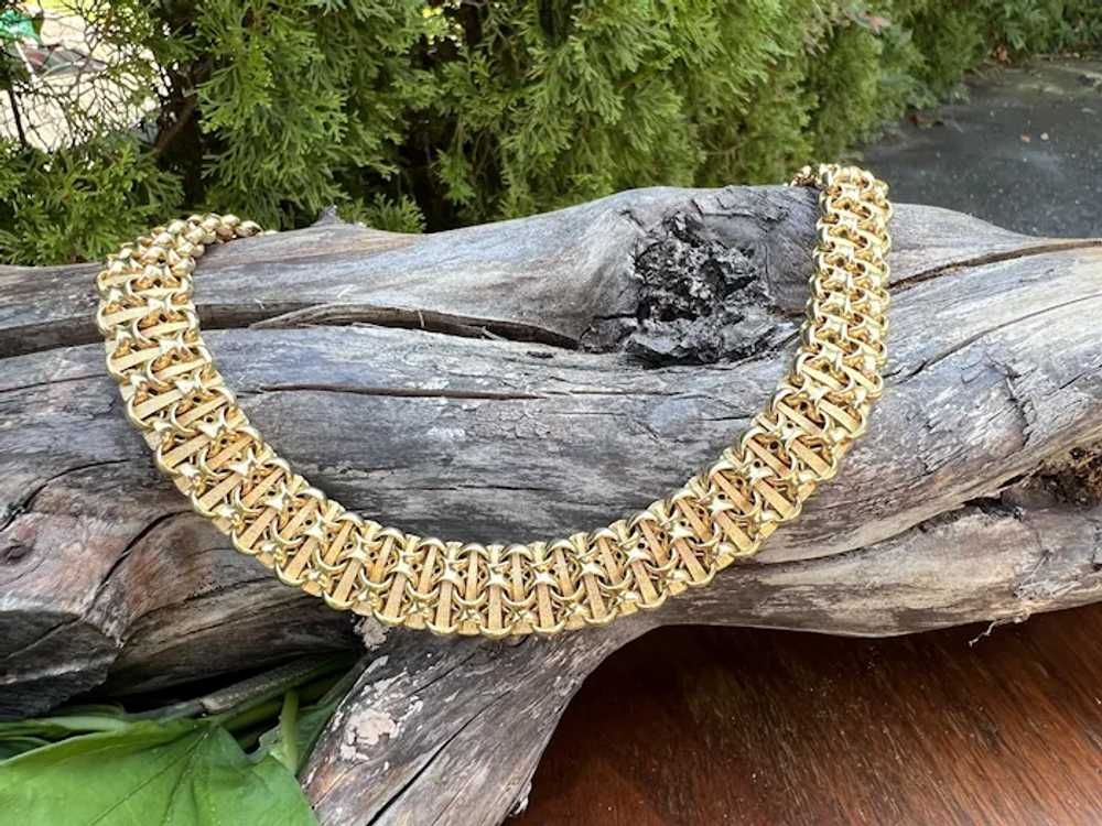 14K Yellow Gold Cleopatra Choker Necklace - image 6