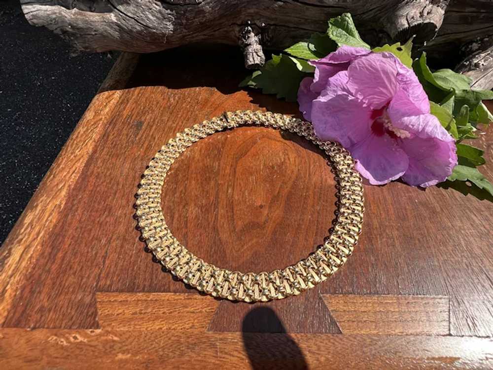 14K Yellow Gold Cleopatra Choker Necklace - image 9