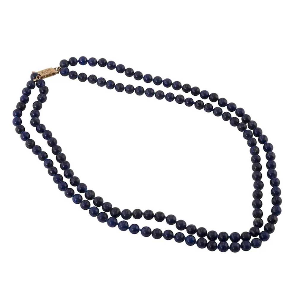 Double Strand Lapis Bead Necklace - image 2