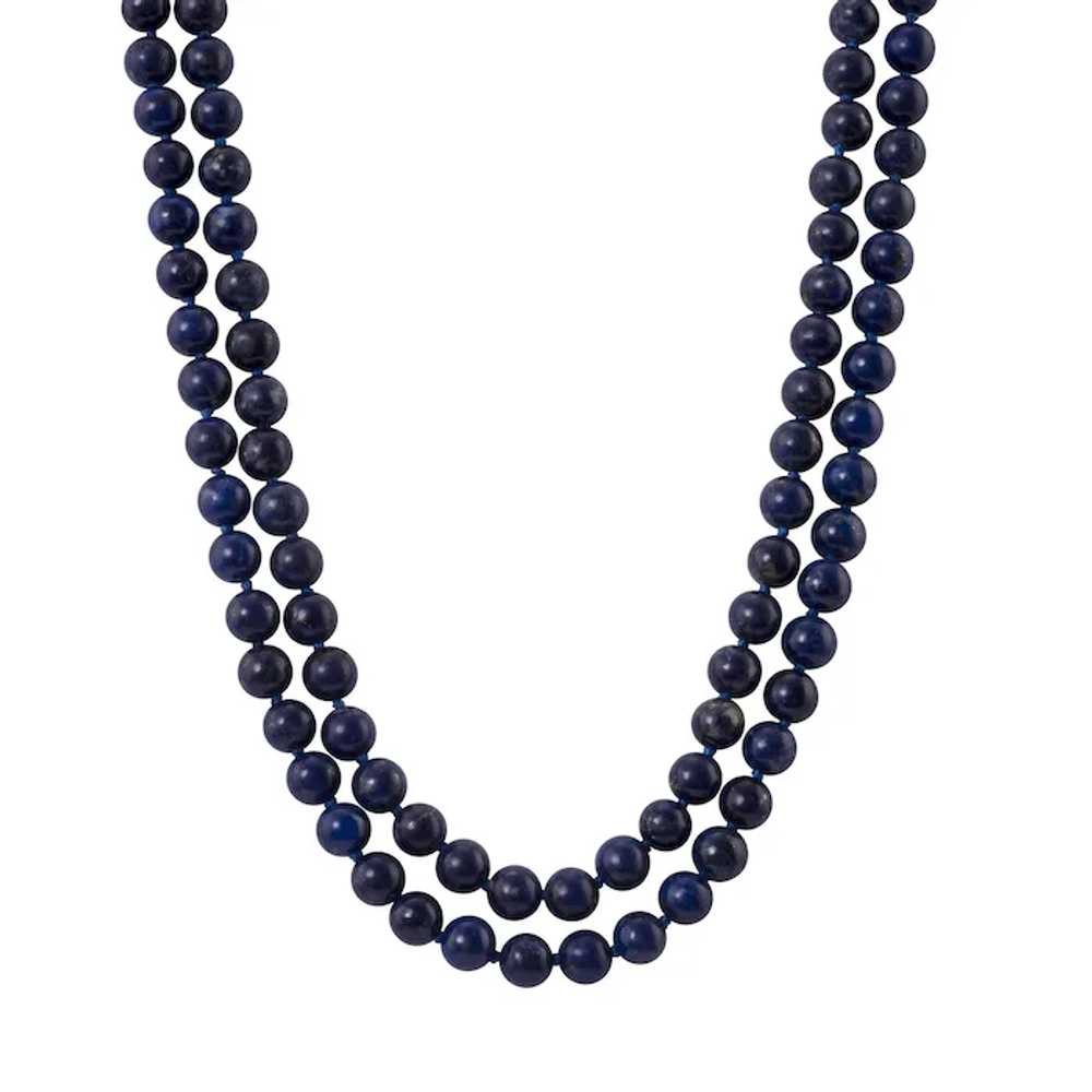 Double Strand Lapis Bead Necklace - image 4