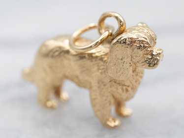 Prada Gold & Black Scottish Dog Keychain Or Bagchain