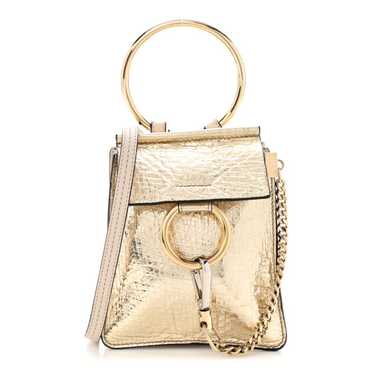 CHLOE Suede Calfskin Mini Faye Shoulder Bag Cement Pink 1213909