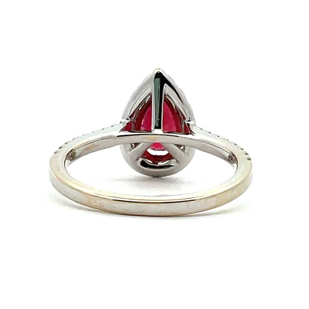 18K W Gold Pear Shaped Color Changing AA Ruby Dia… - image 3