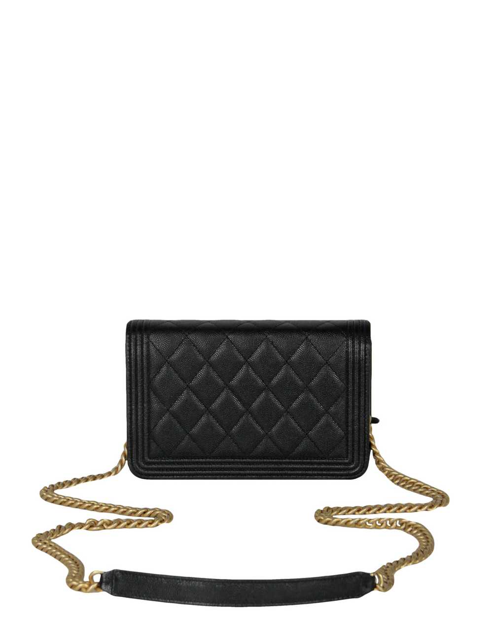 Chanel 2023 Black Caviar Boy Wallet on Chain WOC … - image 3