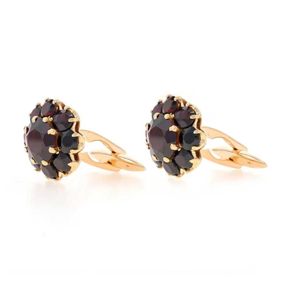 Yellow Gold Garnet Cufflinks - 18k Round 11.20ctw… - image 2